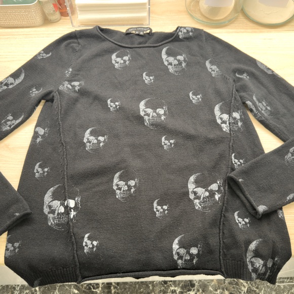 Black fitted Skull Sweater - SKULL CASHMERE XS - Picture 1 of 5